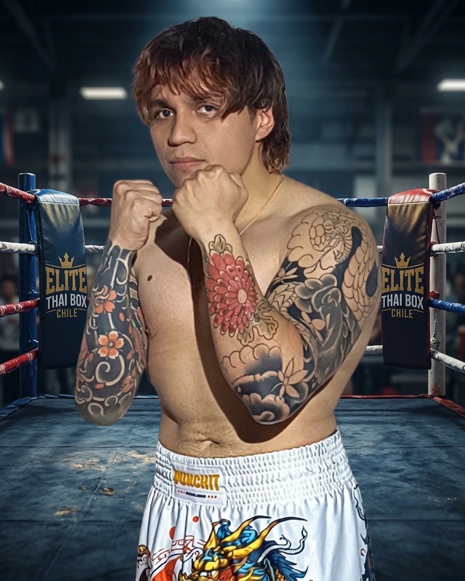 Mauricio Soto, atleta de K1 peso -71kg del equipo competitivo Elite Thai Box Chile